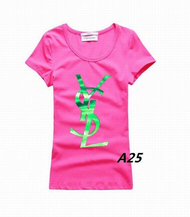 YSL short round collar T woman S-XL-226